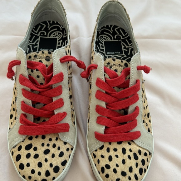 Women’s Dolce Vita leopard calf hair sneakers - Picture 2 of 6
